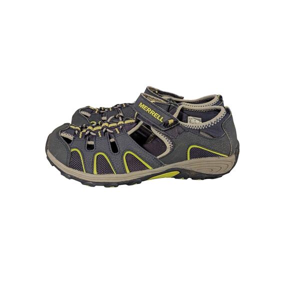 Merrell Sandals‎ Boys Size 5M Leather Hydro H20 Hiker Sport Navy Green Outdoors - Picture 2 of 5
